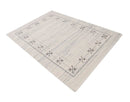 Ivory Gabbeh Border Design Hand Loomed Pure Wool Area Rug - Soft Finish by The Rug Decor