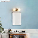 GobekUsa Ivory Glass Ball Wall Lamp with 2-Head Brass Sconce for Bedroom