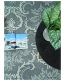 Hand Tufted Ivory, Gray and Blue Contemporary Design Wool Area Rug