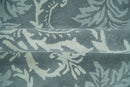 Hand Tufted Wool Area Rug with Ivory Gray and Blue Ikat Contemporary Design Style