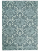 Hand Tufted Ivory, Gray and Blue Contemporary Design Wool Area Rug
