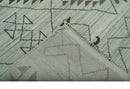 Ivory Gray Charcoal Wool Area Rug - Southwestern Hand Knotted
