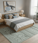Ivory, Gray and Charcoal Hand Knotted Multi size Southwestern wool area Rug