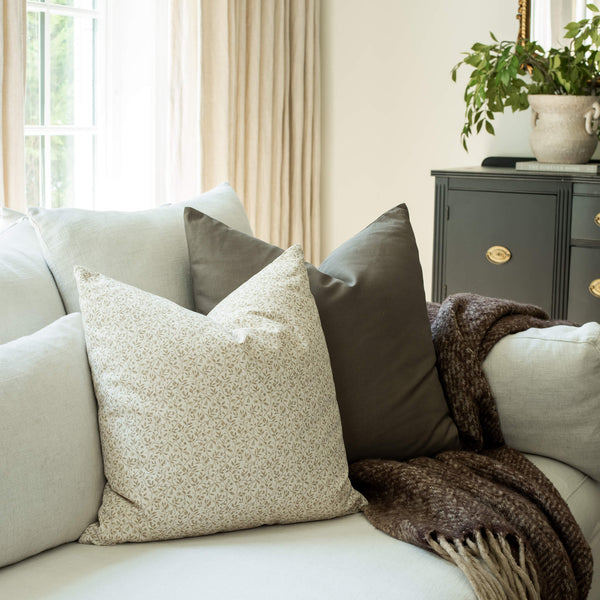 Mila Neutral Botanical Pillow Cover, photo 2 of 7