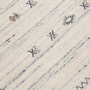 Ivory Hand Loomed Wool Area Rug - Modern Tribal Design Blue Brown by The Rug Decor