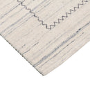 Ivory Hand Loomed Wool Area Rug - Modern Tribal Design Blue Brown by The Rug Decor