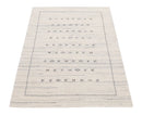 Ivory Hand Loomed Wool Area Rug - Modern Tribal Design Blue Brown by The Rug Decor