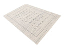 Ivory Hand Loomed Wool Area Rug - Modern Tribal Design Blue Brown by The Rug Decor