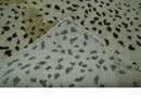 Ivory, Olive and Charcoal Leopard Design Hand Knotted Multi Size wool area rug