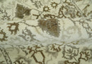 Ivory, Olive and Gray Traditional Hand Knotted Oriental Oushak 5x8 wool Area Rug