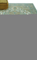 Ivory, Olive and Teal Hand Knotted Traditional Heriz Custom Made wool area rug