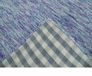 Purple Blue and Ivory Abstract Hand Tufted Premium Wool Area Rug by The Rug Decor