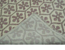 Ivory, Purple and Gray Hand Knotted Geometrical Floral 8x10 wool Area Rug by The Rug Decor