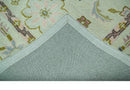 Ivory, Purple and Olive Floral Oushak Hand Tufted Custom Made wool rug by The Rug Decor