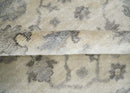 Ivory, Silver and Charcoal 8x10 Hand Knotted All Bamboo Silk Fine Oushak Area Rug