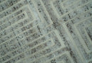 Ivory, Silver and Charcoal Modern Geometrical Puzzle Design hand knotted 5x8 wool Area Rug by The Rug Decor