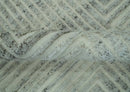 Ivory, Silver and Charcoal Modern Geometrical Puzzle Design hand knotted 5x8 wool Area Rug by The Rug Decor