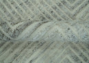 Ivory, Silver and Charcoal Modern Geometrical Puzzle Design hand knotted Custom Made wool Area Rug