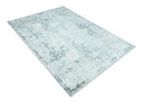 Ivory, Silver, Blue and Beige Finish, Vintage Design , Modern Abstract Art Silk Area Rug, Living Room Rug | TRDMM5