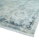 Ivory, Silver, Blue and Beige Finish, Vintage Design , Modern Abstract Art Silk Area Rug, Living Room Rug | TRDMM5