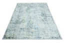 Ivory, Silver, Blue and Beige Finish, Vintage Design , Modern Abstract Art Silk Area Rug, Living Room Rug | TRDMM5