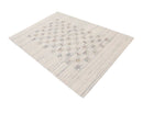 Ivory Tribal Hand Loomed Wool Area Rug - Blue Brown Accents by The Rug Decor
