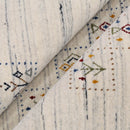 Ivory Tribal Hand Loomed Wool Area Rug - Blue Brown Accents by The Rug Decor