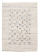 Ivory Tribal Hand Loomed Wool Area Rug - Blue Brown Accents by The Rug Decor