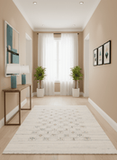 Ivory Tribal Design Hand Loomed Wool Area Rug