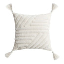 Ivory tufted cushion cover with white daisy embroidery living room by Decorbites