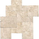 Ivory Tumbled Travertine Tiles Versailles Pattern