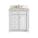 James Martin Bristol 30" Single Bathroom Vanity, Bright White