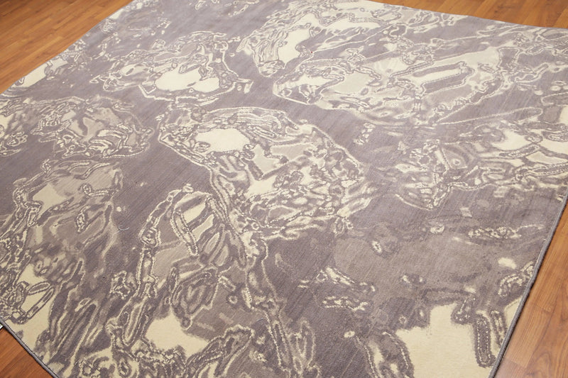 8' x 10' Modern 100% Wool Oriental Area rug Gray