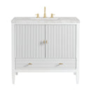 James Martin Myrrin 36" Single Bathroom Vanity, Bright White