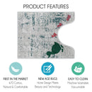 Boston Design U Shape Bathroom Rug | 20”x24" | Multicolor