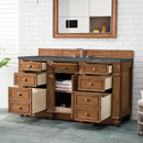 James Martin Bristol 60" Single Bathroom Vanity, Saddle Brown