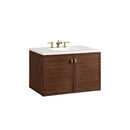 James Martin Amberly 36" Dual Mount Single Bathroom Vanity, Mid-Century Walnut