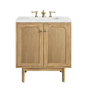 James Martin Laurent 30" Dual Mount Single Bathroom Vanity, Light Natural Oak