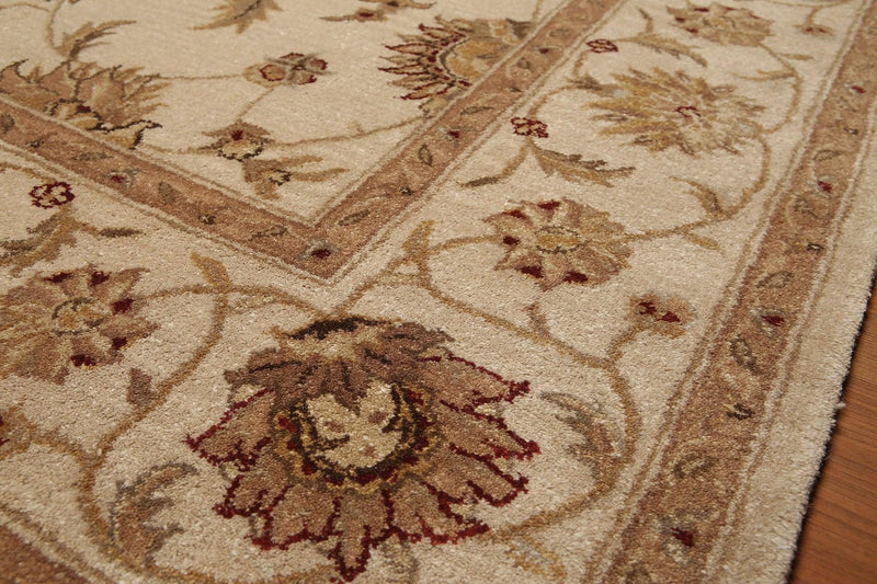 5'6" x 8'6" Hand Tufted 100% Wool Oriental Area Rug Tan
