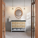James Martin Olena 48" Single Bathroom Vanity, Polished White and Light Mappa Burl