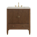James Martin Myrrin 30" Single Bathroom Vanity, Mid-Century Walnut
