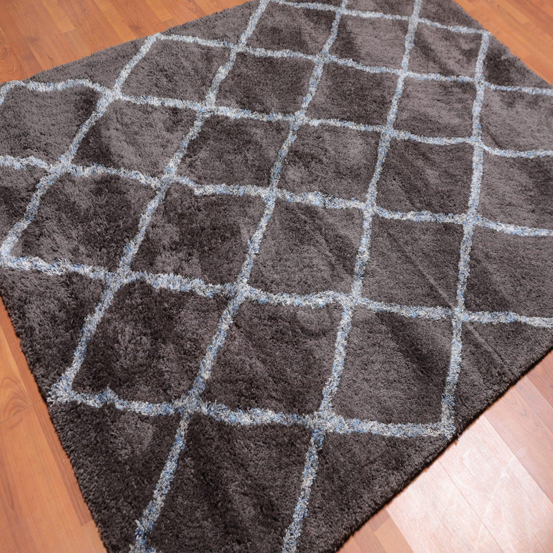 5'4" x 7'6" Handmade Super soft Moroccan Shag Area Rug Gray