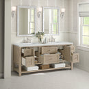 James Martin Breckenridge 72" Double Bathroom Vanity, Whitewashed Oak