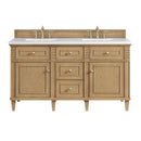 James Martin Lorelai 60" Double Bathroom Vanity, Light Natural Oak