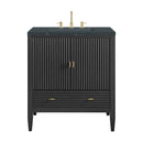 James Martin Myrrin 30" Single Bathroom Vanity, Carbon Oak