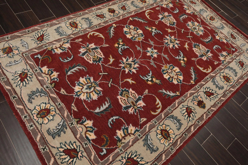 5' x 8' Handmade 100% Wool Traditional Oriental Area Rug Plum