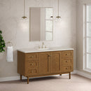 James Martin Laurent 60" Dual Mount Single Bathroom Vanity, Honey Oak
