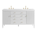 James Martin Myrrin 60" Double Bathroom Vanity, Bright White