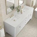 James Martin Myrrin 72" Double Bathroom Vanity, Bright White