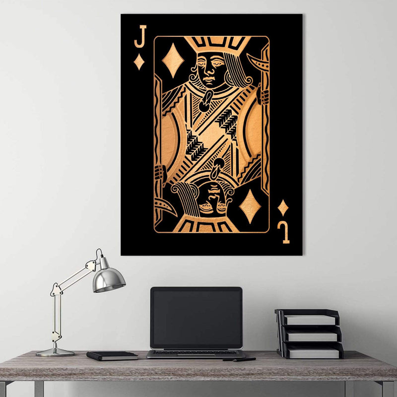 Jack of Diamonds - Gold Canvas